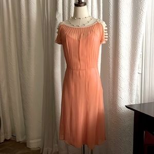 Silk Vintage IMITATION of CHRIST Dress in a delicious soft coral .
